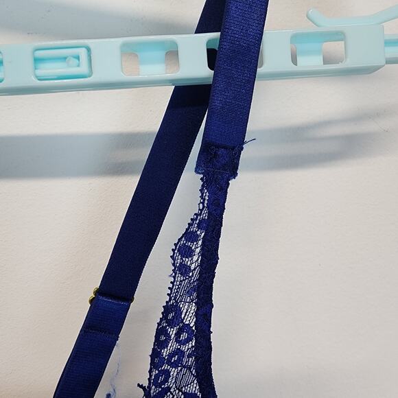 iCollection Lace Babydoll Chemise Size 3X Blue Mesh V-neck Stretch Sexy Coquette - Picture 7 of 14